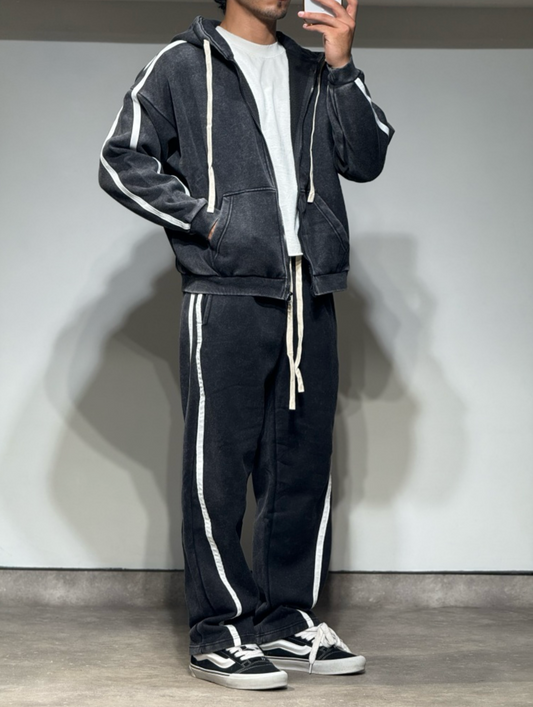 Ensemble en jeans avec bande blanche